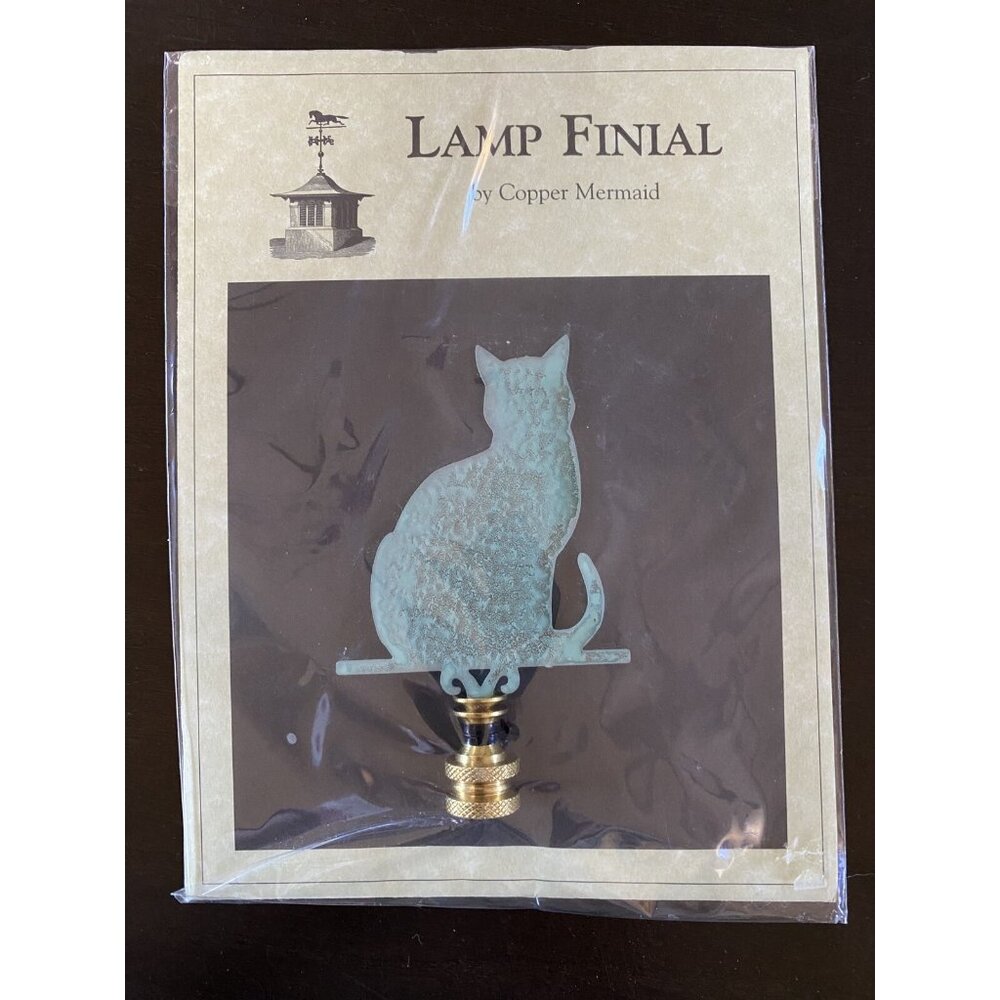 Copper Mermaid Cat Finial USA Made New